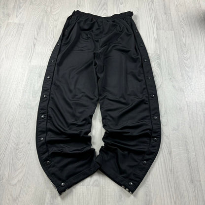 VINTAGE 90s ADIDAS BAGGY POPPER TRACKSUIT BOTTOMS BLACK