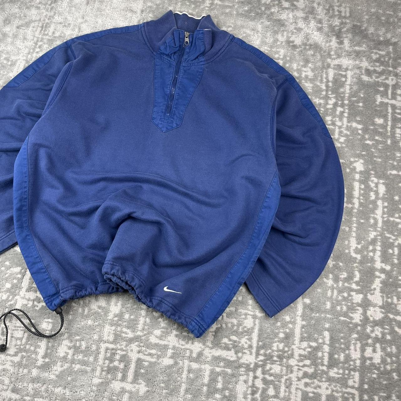 VINTAGE Y2K NIKE QUARTER ZIP TECHNICAL BOXY SWEATSHIRT BLUE