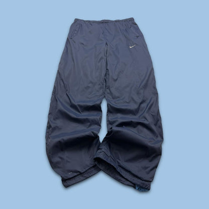 VINTAGE Y2K NIKE BAGGY TECHNICAL TRACKSUIT BOTTOMS NAVY BLUE