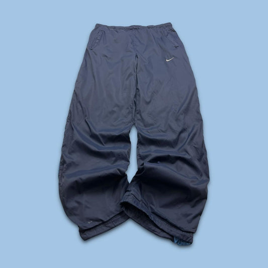 VINTAGE Y2K NIKE BAGGY TECHNICAL TRACKSUIT BOTTOMS NAVY BLUE