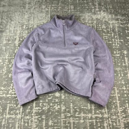 VINTAGE Y2K QUIKSILVER QUARTER ZIP FLEECE PURPLE LILAC