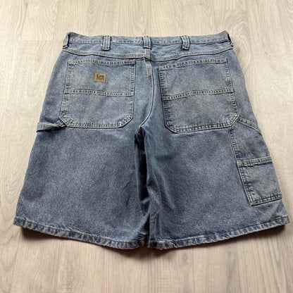 VINTAGE 00s LEE BAGGY LOOSE CARPENTER JORTS BLUE