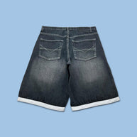VINTAGE Y2K KOMAN BAGGY DENIM JORTS BLACK