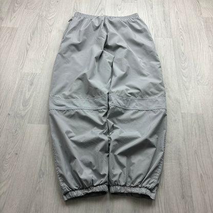 VINTAGE Y2K STARTER BAGGY TRACKSUIT BOTTOMS GREY / SILVER