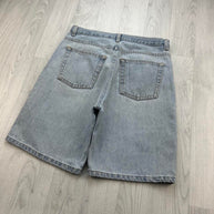 VINTAGE Y2K BAGGY DENIM JORTS LIGHT BLUE