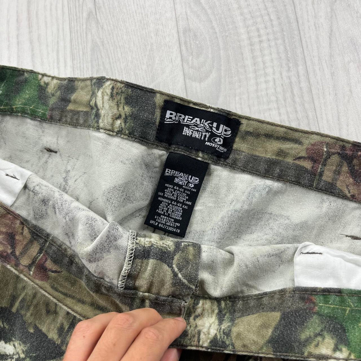 VINTAGE MOSSY OAK WIDE LEG CAMO CARGO TROUSERS GREEN