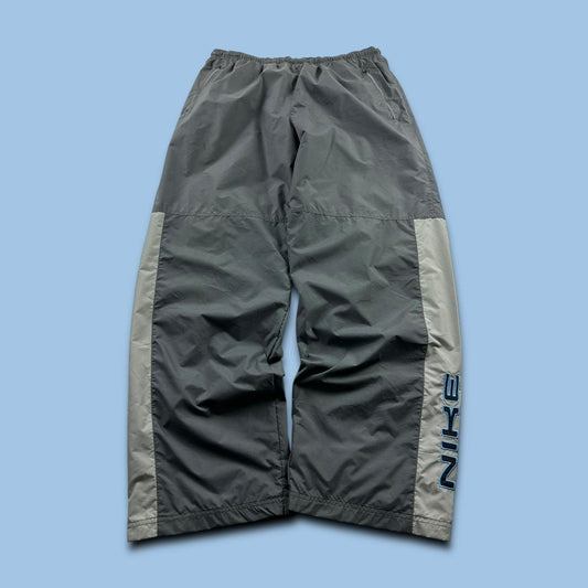 VINTAGE Y2K NIKE WIDE LEG BAGGY TRACKSUIT BOTTOMS GREY
