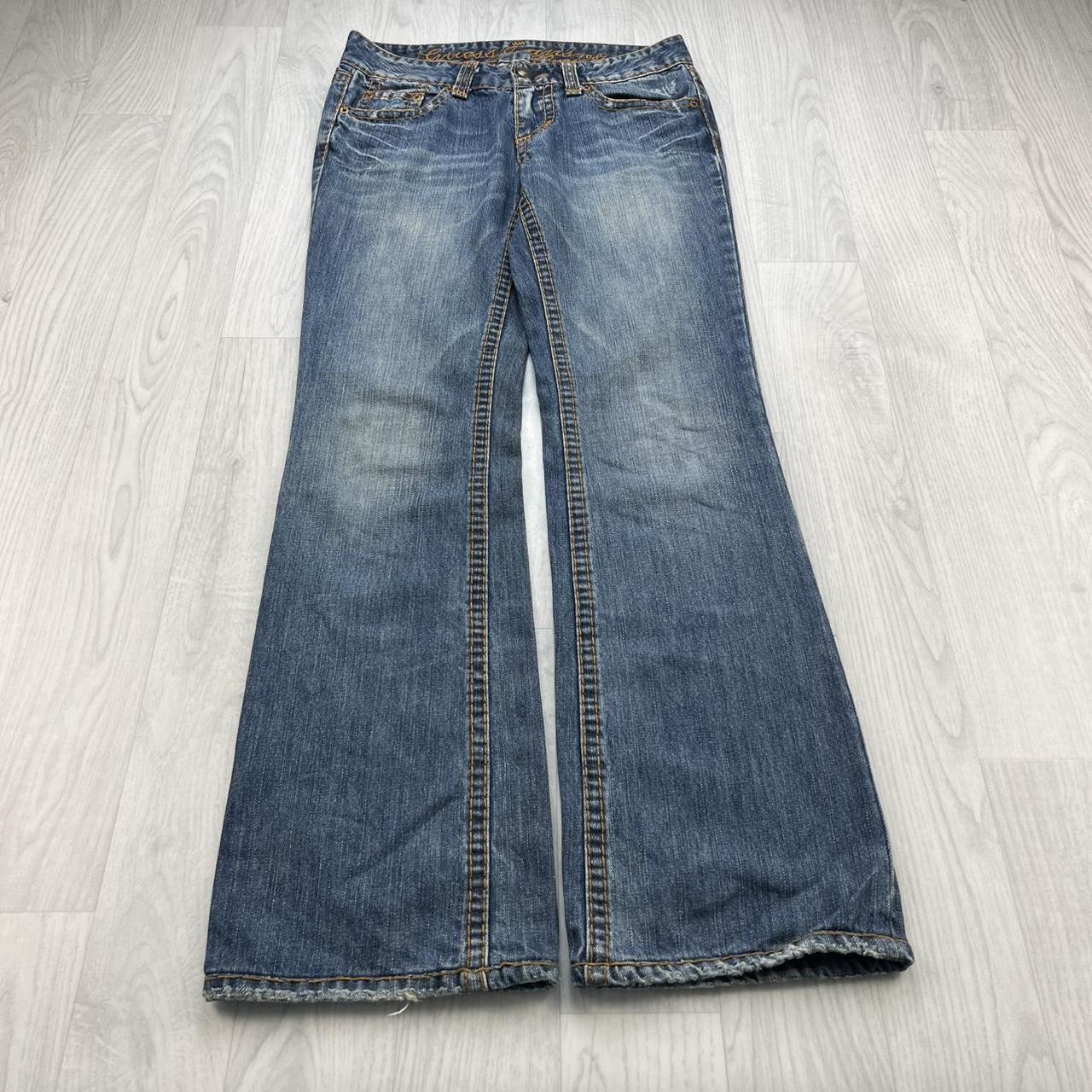 VINTAGE Y2K GUESS LOW RISE BOOTCUT FLARED JEANS BLUE