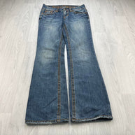 VINTAGE Y2K GUESS LOW RISE BOOTCUT FLARED JEANS BLUE