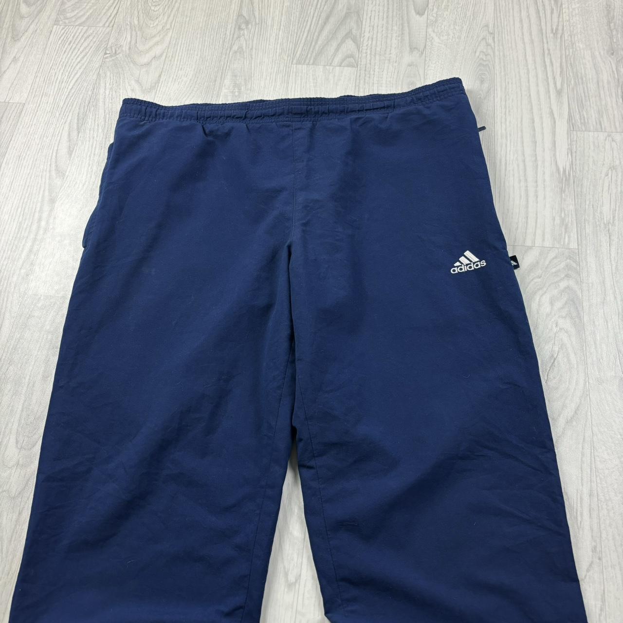 VINTAGE Y2K ADIDAS BAGGY TRACKSUIT BOTTOMS NAVY BLUE