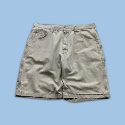 VINTAGE 00s WRANGLER BAGGY LOOSE CARPENTER JORTS CREAM