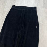 VINTAGE Y2K SUGARFREE FLARED LOW RISE VELOUR JOGGERS BLACK