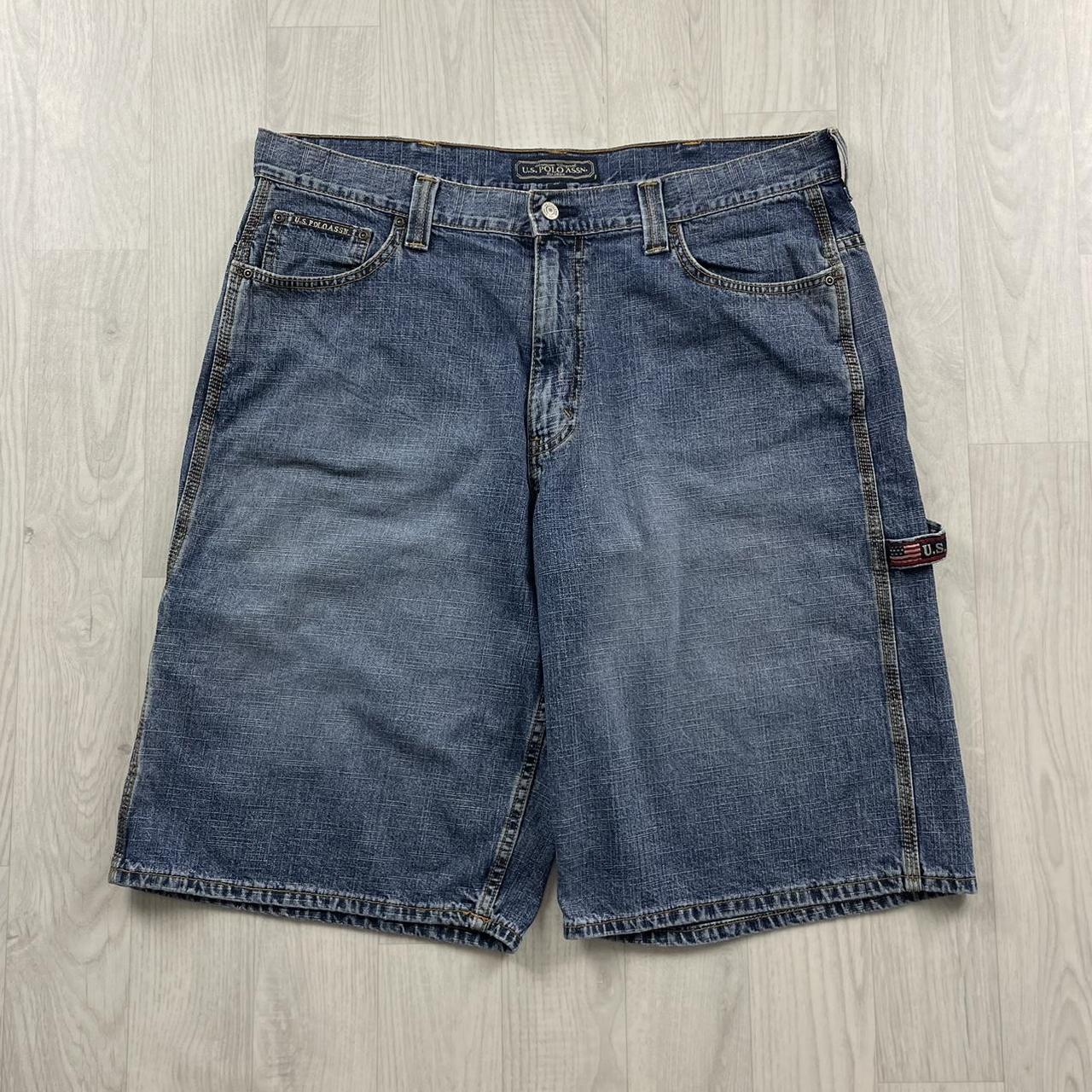 VINTAGE U.S. POLO ASSN. BAGGY LOOSE SKATER HIP HOP JORTS BLUE (38w)