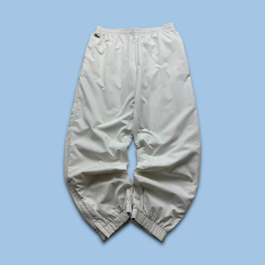 VINTAGE Y2K LACOSTE BAGGY TRACKSUIT BOTTOMS WHITE