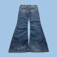 VINTAGE Y2K SILVER LOW RISE BOOTCUT FLARED JEANS BLUE