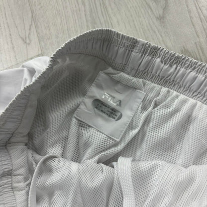 VINTAGE Y2K FILA LOW RISE WIDE LEG TRACKSUIT BOTTOMS WHITE (14)