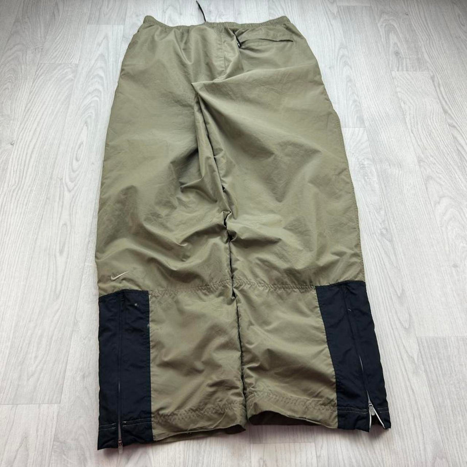 VINTAGE Y2K NIKE BAGGY TRACKSUIT BOTTOMS KHAKI