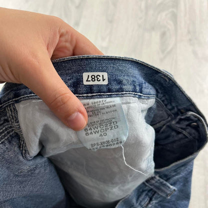 VINTAGE WRANGLER BAGGY CARPENTER JORTS BLUE (40w)