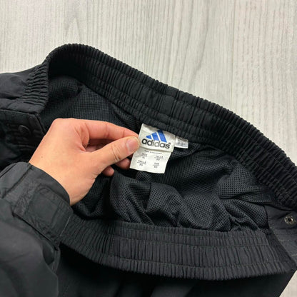 VINTAGE Y2K ADIDAS POPPER WIDE LEG TRACKSUIT BOTTOMS BLACK