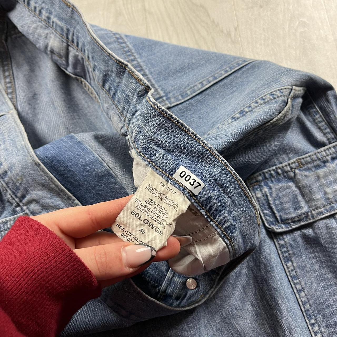 VINTAGE 00s WRANGLER BAGGY LOOSE CARGO JORTS BLUE