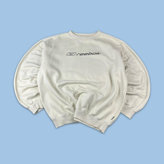 VINTAGE Y2K REEBOK SPELL OUT BOXY SWEATSHIRT CREAM