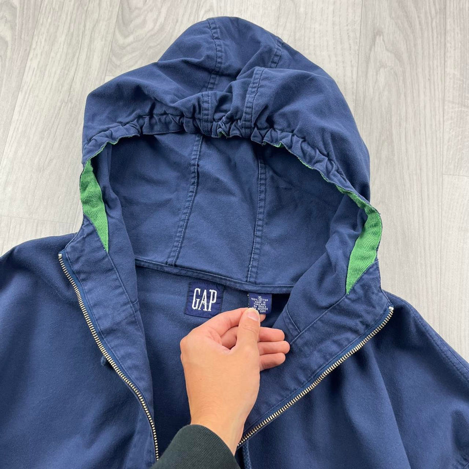 VINTAGE Y2K GAP QUARTER ZIP PULLOVER JACKET NAVY BLUE