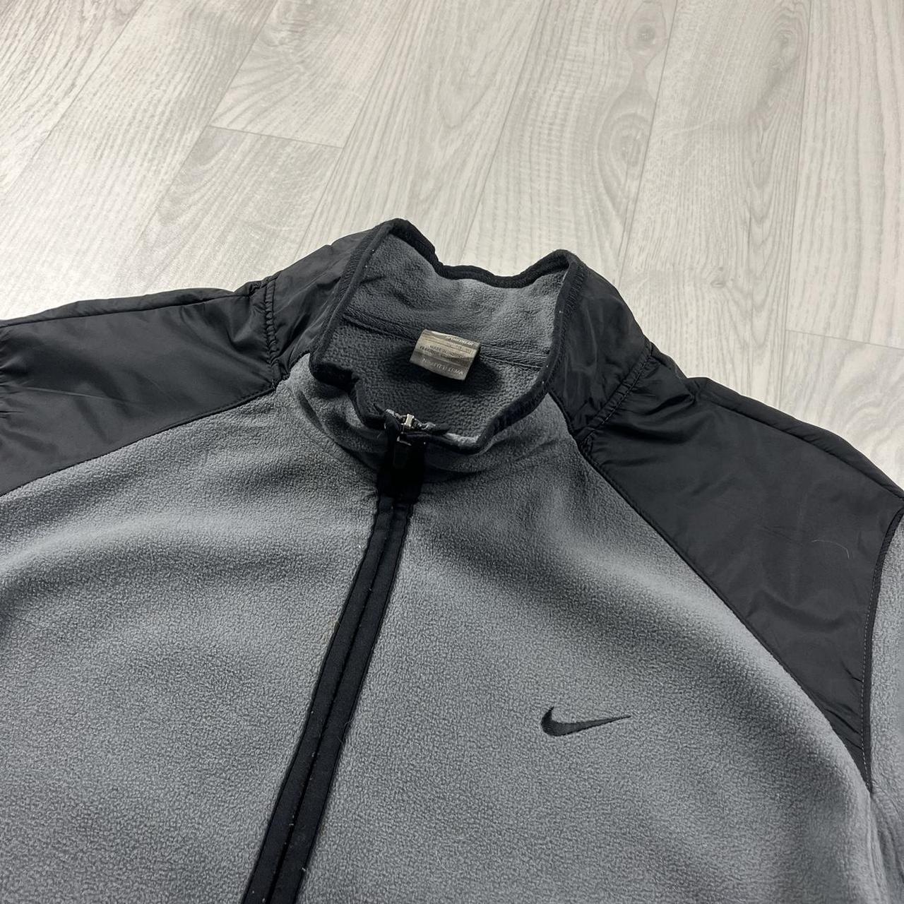 VINTAGE Y2K NIKE ZIP UP FLEECE GREY BLACK