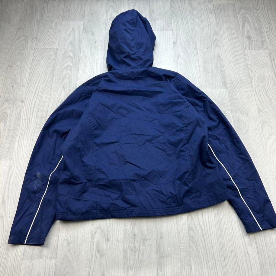 VINTAGE Y2K ADIDAS HOODED WINDBREAKER JACKET NAVY