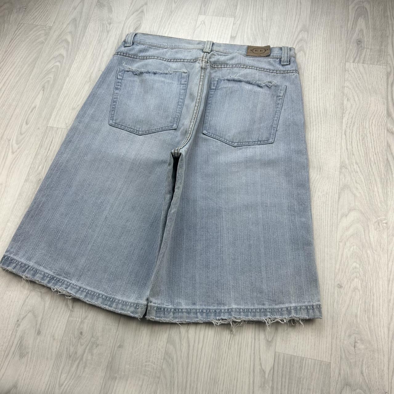 VINTAGE Y2K ZEEP BAGGY DENIM JORTS BLUE