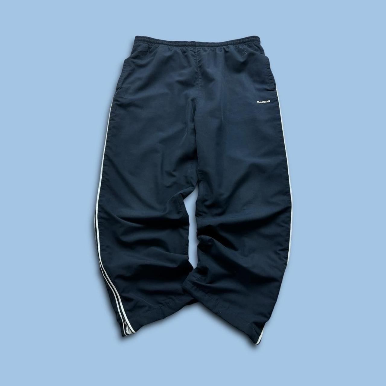 VINTAGE Y2K REEBOK BAGGY TRACKSUIT BOTTOMS NAVY