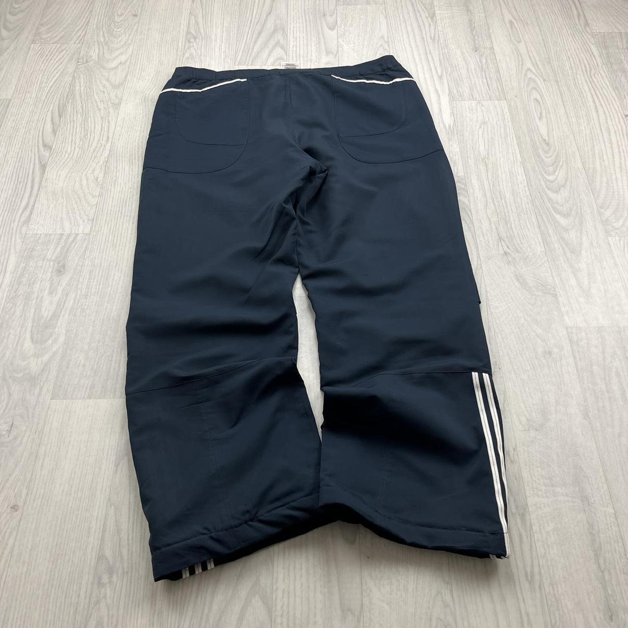VINTAGE Y2K ADIDAS LOW RISE TECHNICAL BAGGY TRACKSUIT BOTTOMS NAVY