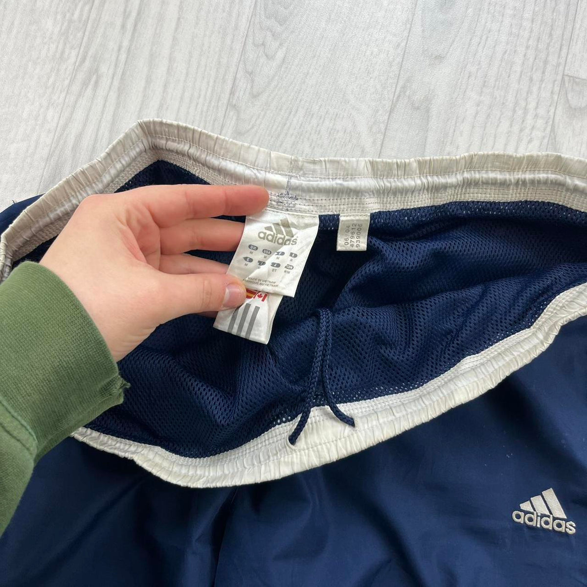VINTAGE Y2K ADIDAS SIDE STRIPE BAGGY TRACKSUIT BOTTOMS NAVY