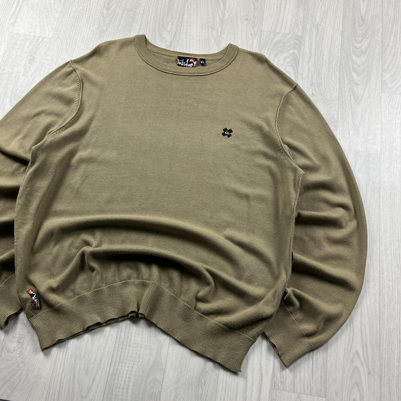 VINTAGE Y2K QUIKSILVER KNITTED JUMPER BEIGE