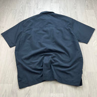 VINTAGE 00s SCHOTT PLAIN UTILITY SHORT SLEEVE BUTTON UP SHIRT NAVY