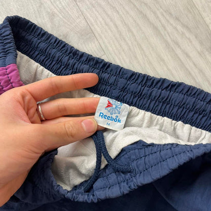 VINTAGE 90s REEBOK BAGGY TRACKSUIT BOTTOMS NAVY
