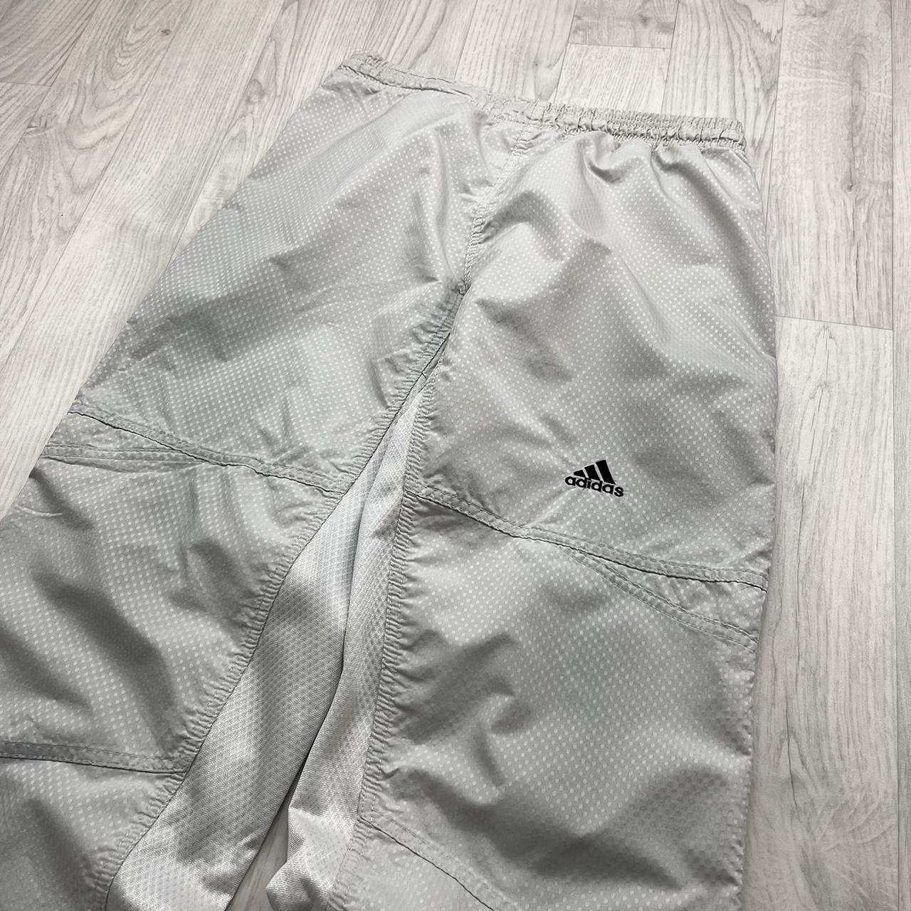 VINTAGE Y2K ADIDAS BAGGY TRACKSUIT BOTTOMS WHITE