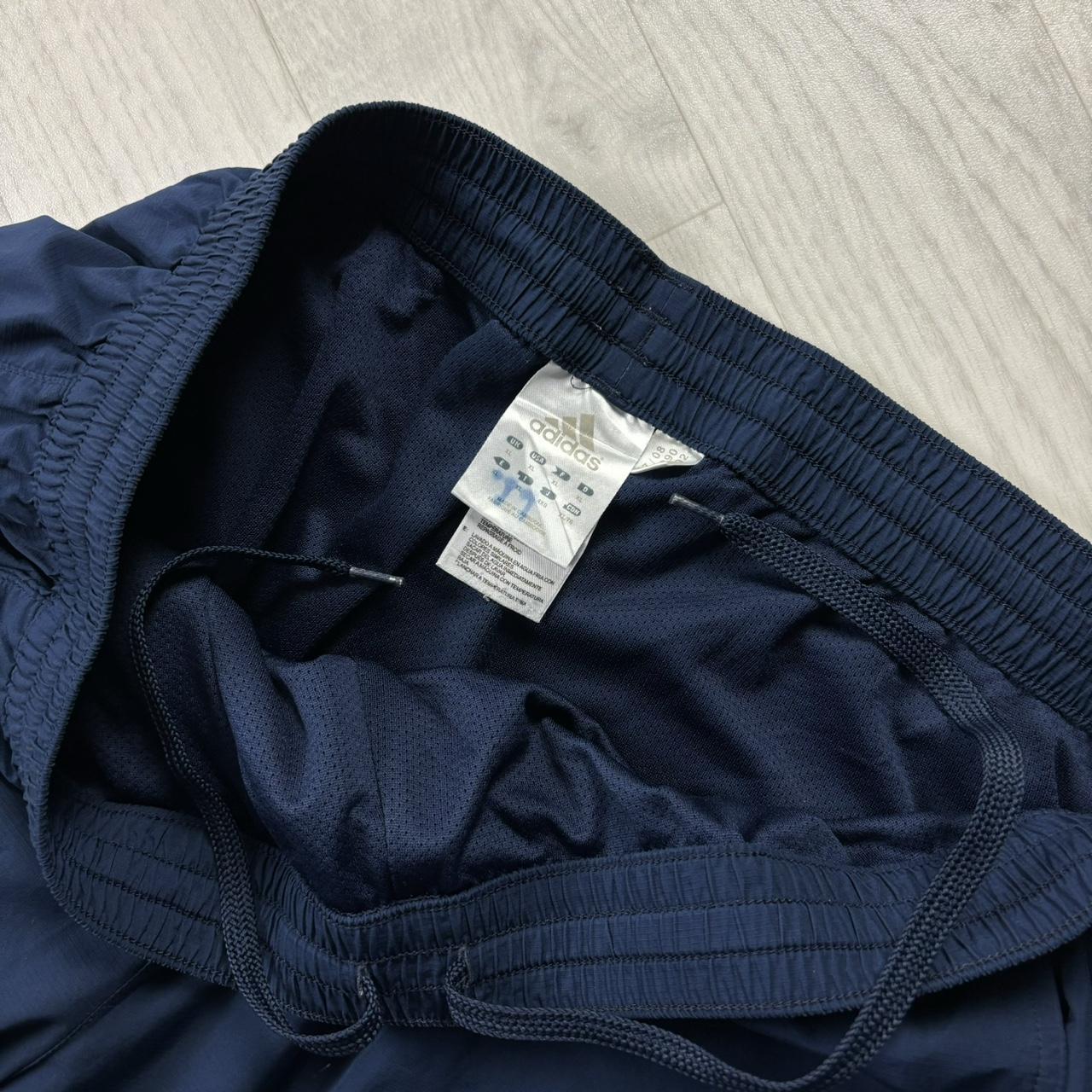 VINTAGE Y2K ADIDAS WIDE LEG BAGGY TRACKSUIT BOTTOMS NAVY BLUE