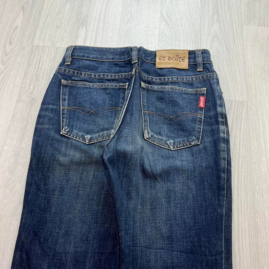 VINTAGE Y2K ET BOITE LOW RISE BOOTCUT JEANS NAVY BLUE