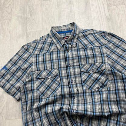 VINTAGE Y2K ONEILL PLAID SHORT SLEEVE SHIRT BLUE