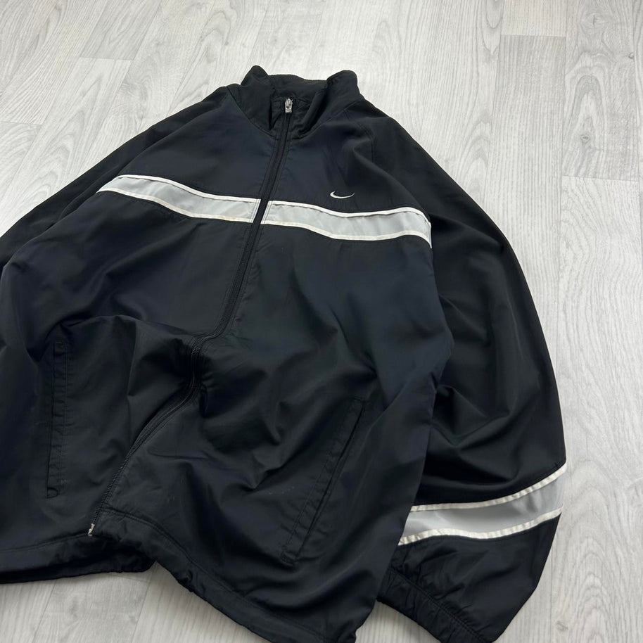 VINTAGE Y2K NIKE LIGHTWEIGHT TECHNICAL TRACK JACKET BLACK