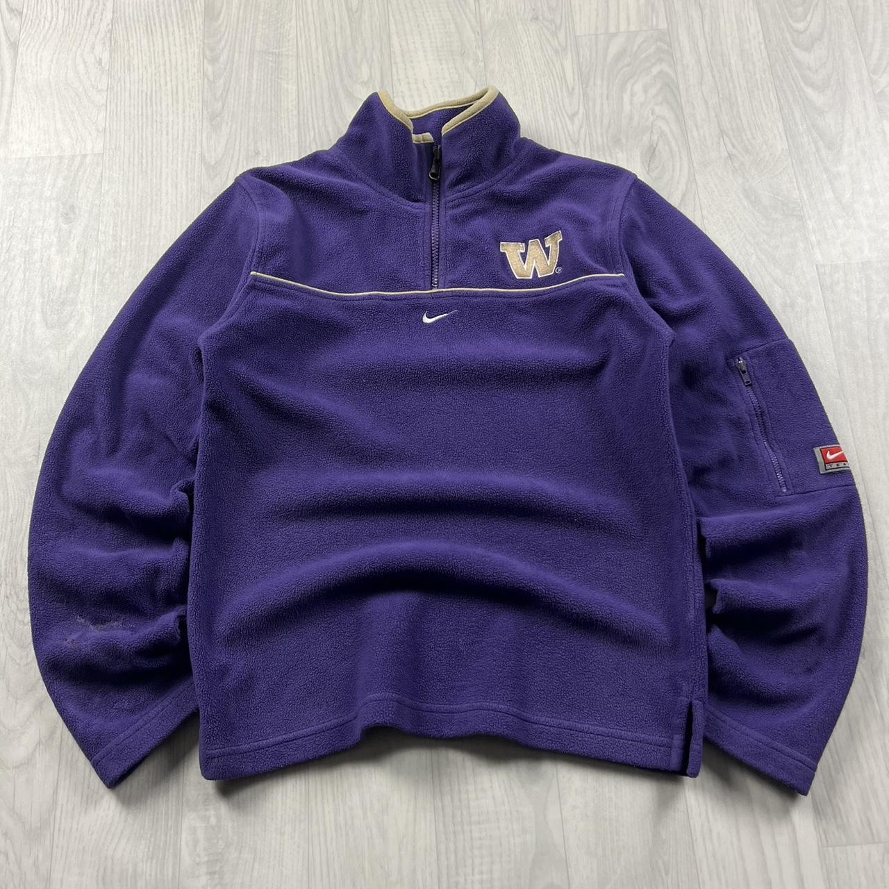 VINTAGE Y2K NIKE TEAM QUARTER ZIP TECHNICAL FLEECE PURPLE