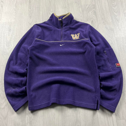 VINTAGE Y2K NIKE TEAM QUARTER ZIP TECHNICAL FLEECE PURPLE