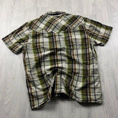 VINTAGE Y2K OAKLEY CHECKERED SHORT SLEEVE SHIRT GREEN