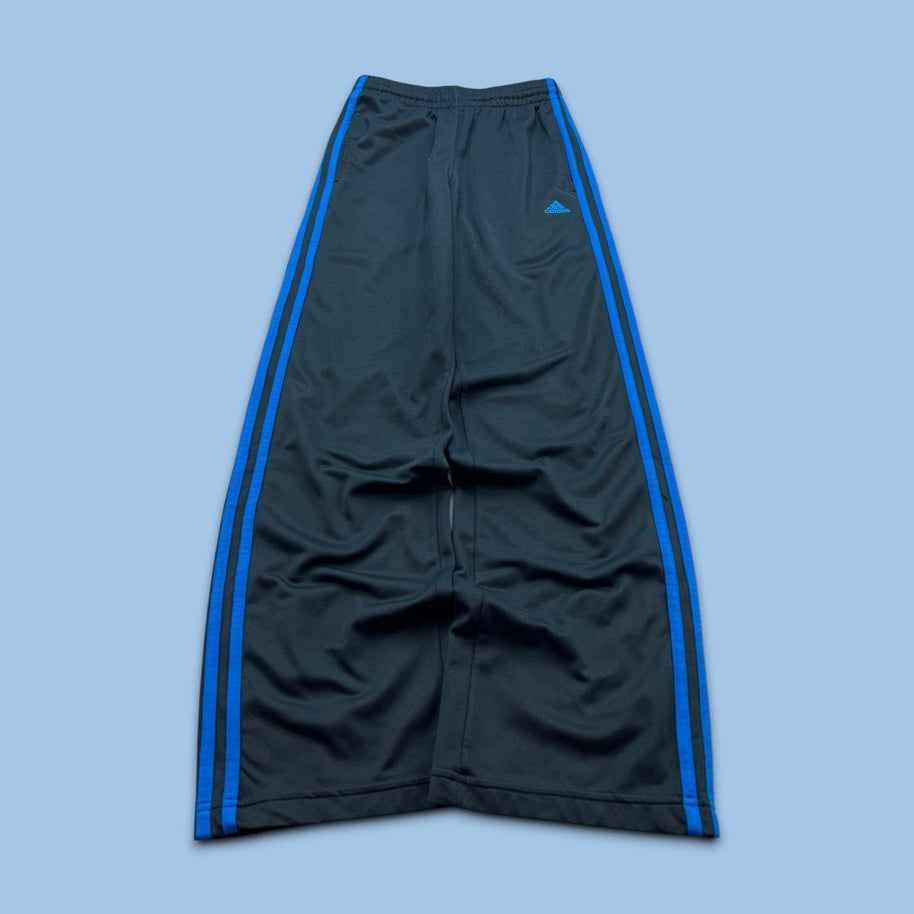 VINTAGE Y2K ADIDAS SIDE STRIPE BAGGY TRACKSUIT BOTTOMS NAVY / BLUE