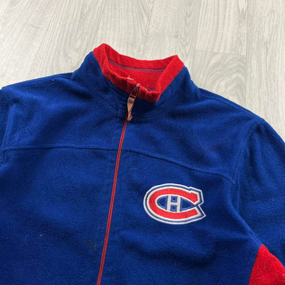 VINTAGE Y2K NHL ZIP UP TECHNICAL FLEECE BLUE RED