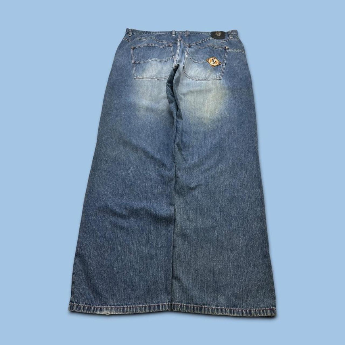VINTAGE Y2K PHAT FARM GRAPHIC BAGGY JEANS BLUE