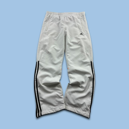 VINTAGE Y2K ADIDAS BAGGY TRACKSUIT BOTTOMS WHITE