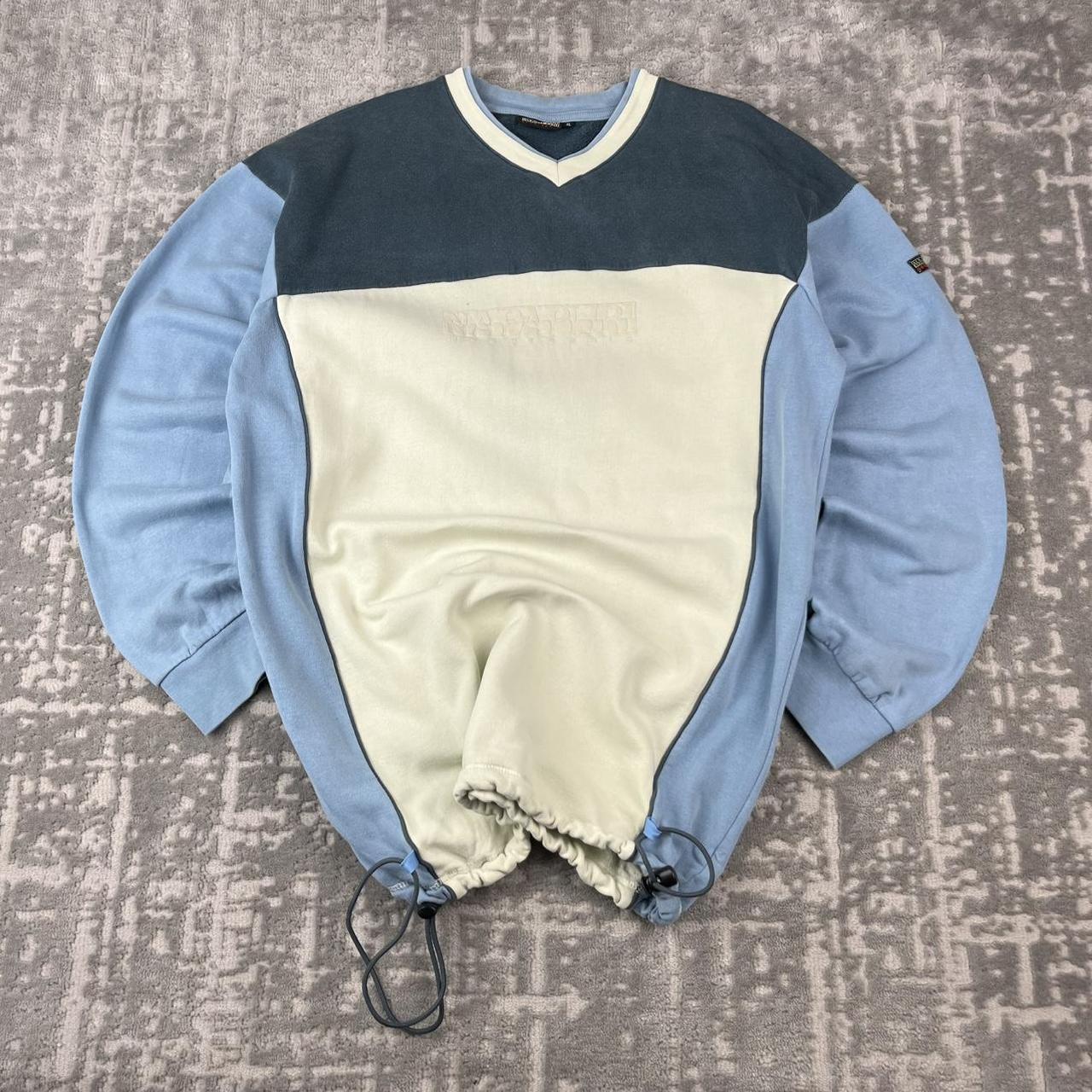 VINTAGE Y2K NAPAPRIJI TECHNICAL SWEATSHIRT BABY BLUE / CREAM