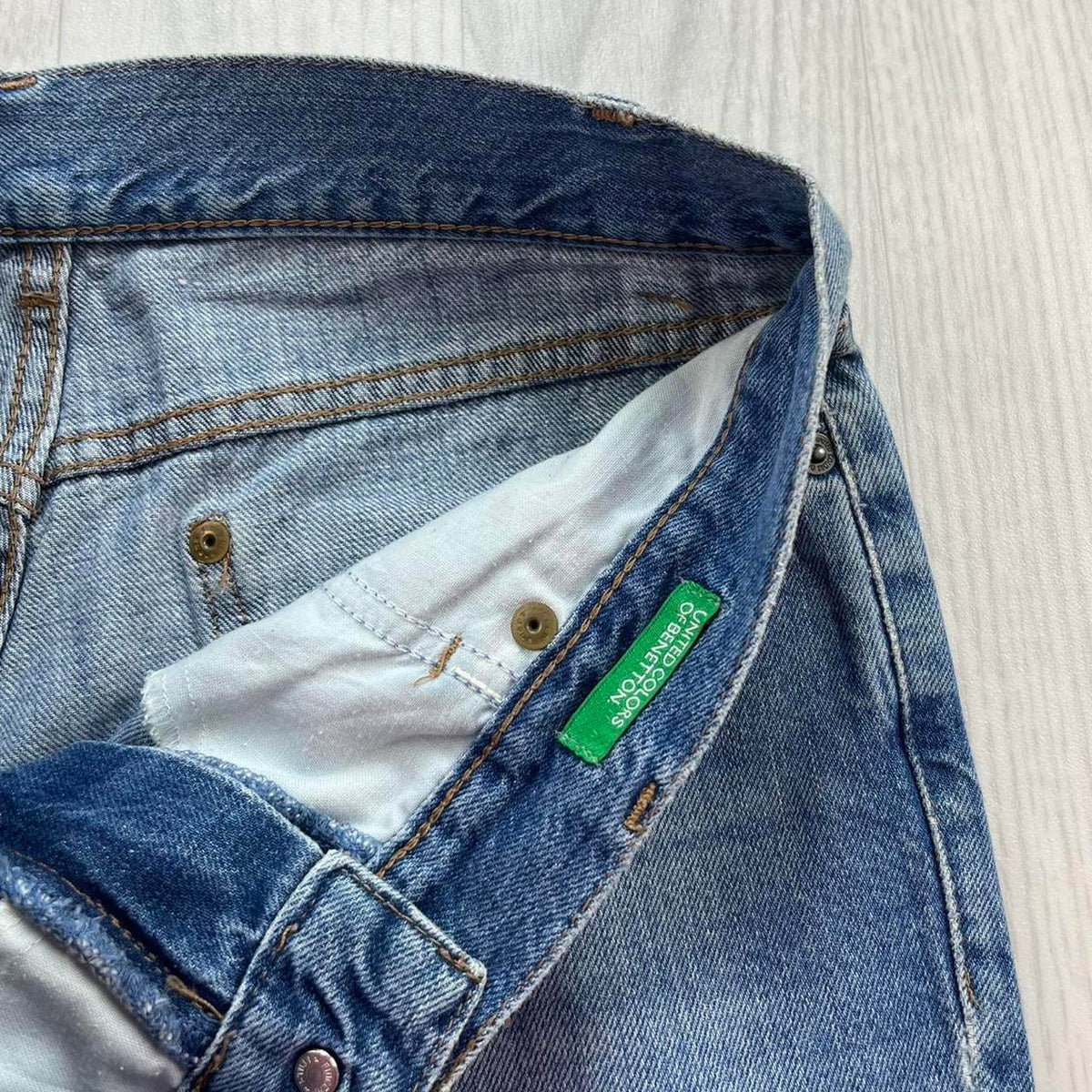 VINTAGE Y2K BENETTON LOW RISE BOOTCUT JEANS BLUE
