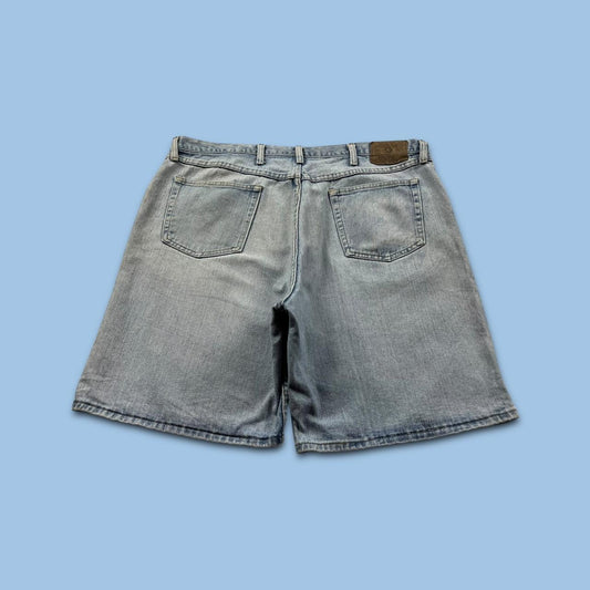 VINTAGE 00s WRANGLER BAGGY LOOSE CARPENTER JORTS BLUE